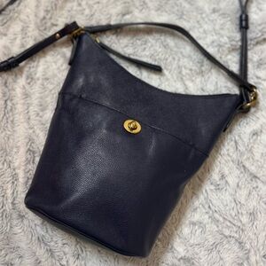 Fossil Navy Leather Hobo Bag